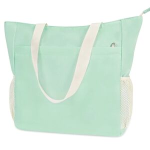 Tote Bag Large Capacity Shoulder Handbag Multi-Pocket Waterproof MINT GREEN